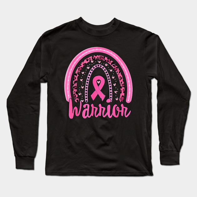 Warrior Breast Cancer Awareness Pink Ribbon Rainbow Women Long Sleeve T-Shirt by everetto